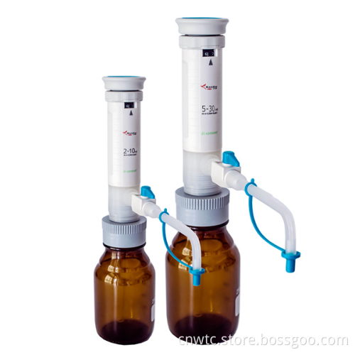 Adjustable Liquid Dispenser with Laboratory Bottle Top Screwcap Fitting for 2-10ml Volume